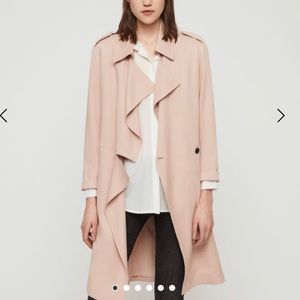 All saints bexley trench coat in tan